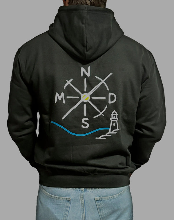 Sudadera NMDS 24/7 negra con capucha vista trasera