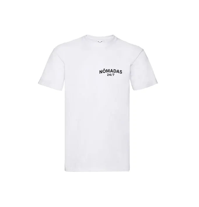 Camiseta Nómadas 24/7 infantil blanca vista frontal
