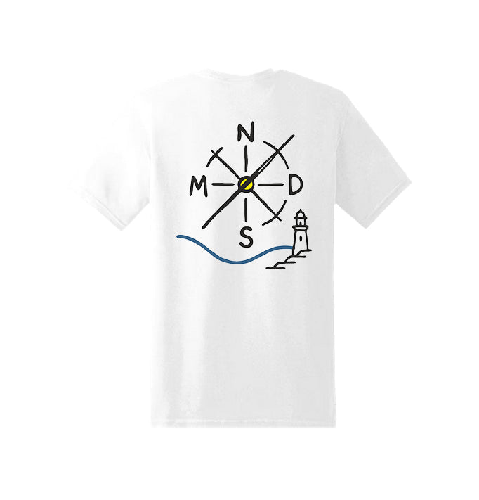 Camiseta Nómadas 24/7 infantil blanca vista trasera