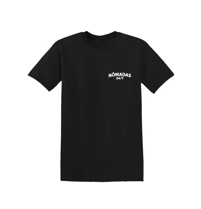 Camiseta Nómadas 24/7 infantil negra vista frontal