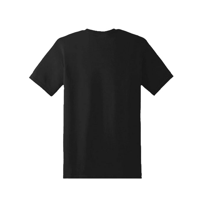 Camiseta NMDS negra unisex vista trasera, corte tubular premium