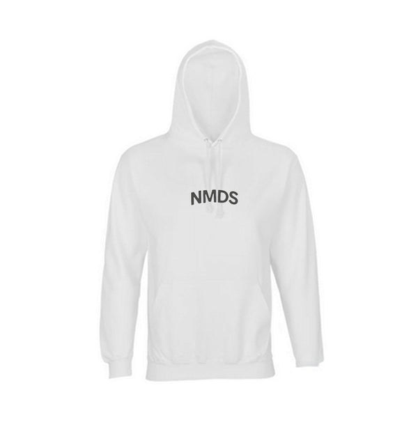 Sudadera NMDS 24/7 infantil blanca con capucha vista frontal