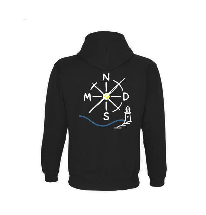Sudadera NMDS 24/7 infantil negra con capucha vista trasera