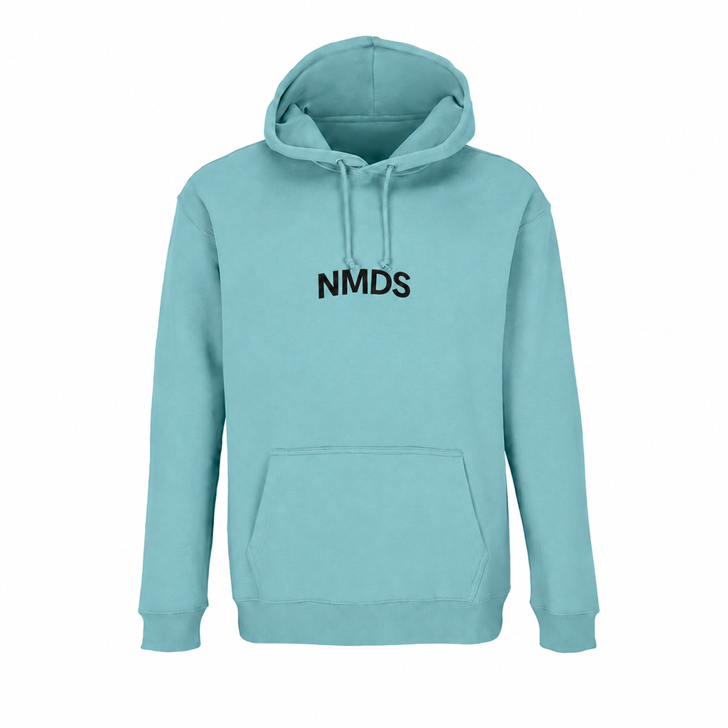 Sudadera NMDS 24/7 azul piscina con capucha vista frontal