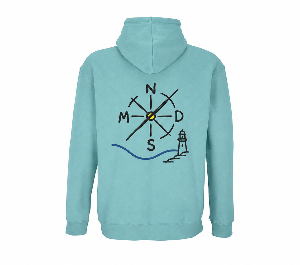 Sudadera NMDS 24/7 azul piscina con capucha vista trasera