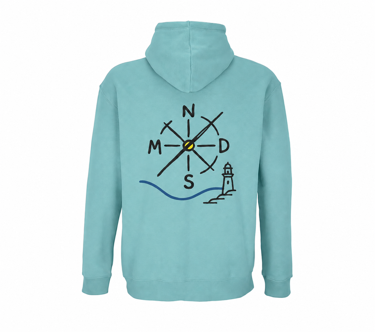 Sudadera NMDS 24/7 azul piscina con capucha vista trasera