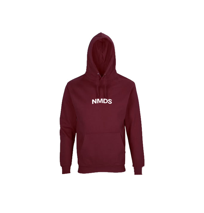 Sudadera NMDS 24/7 burdeos con capucha vista frontal