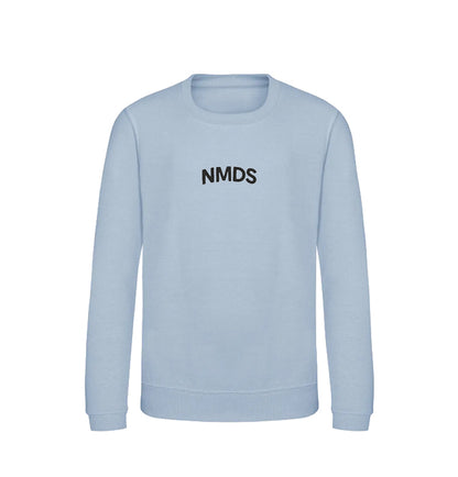 Sudadera NMDS Kids azul cuello redondo vista frontal para niños