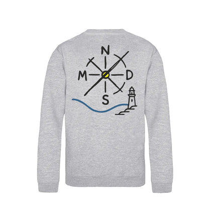 Sudadera NMDS Kids gris cuello redondo vista trasera para niños