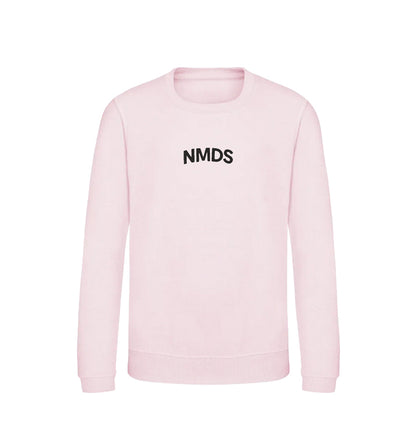 Sudadera NMDS Kids rosa cuello redondo vista frontal para niños