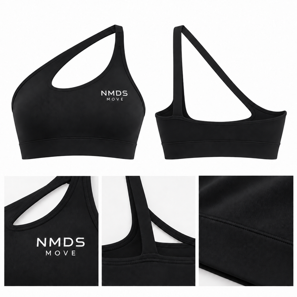 Top Deportivo One Shoulder Negro