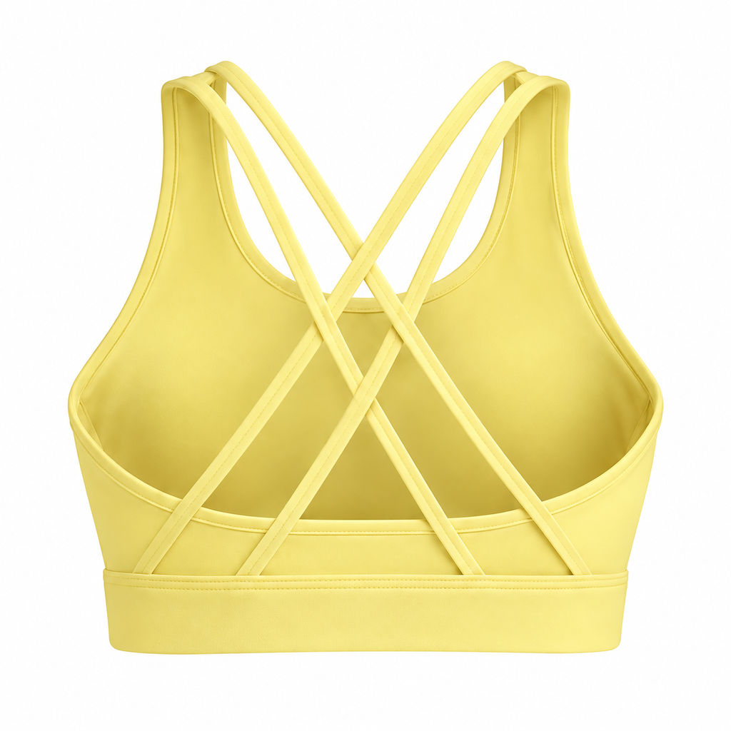 Top deportivo Espalda Cruzada Detras Amarillo