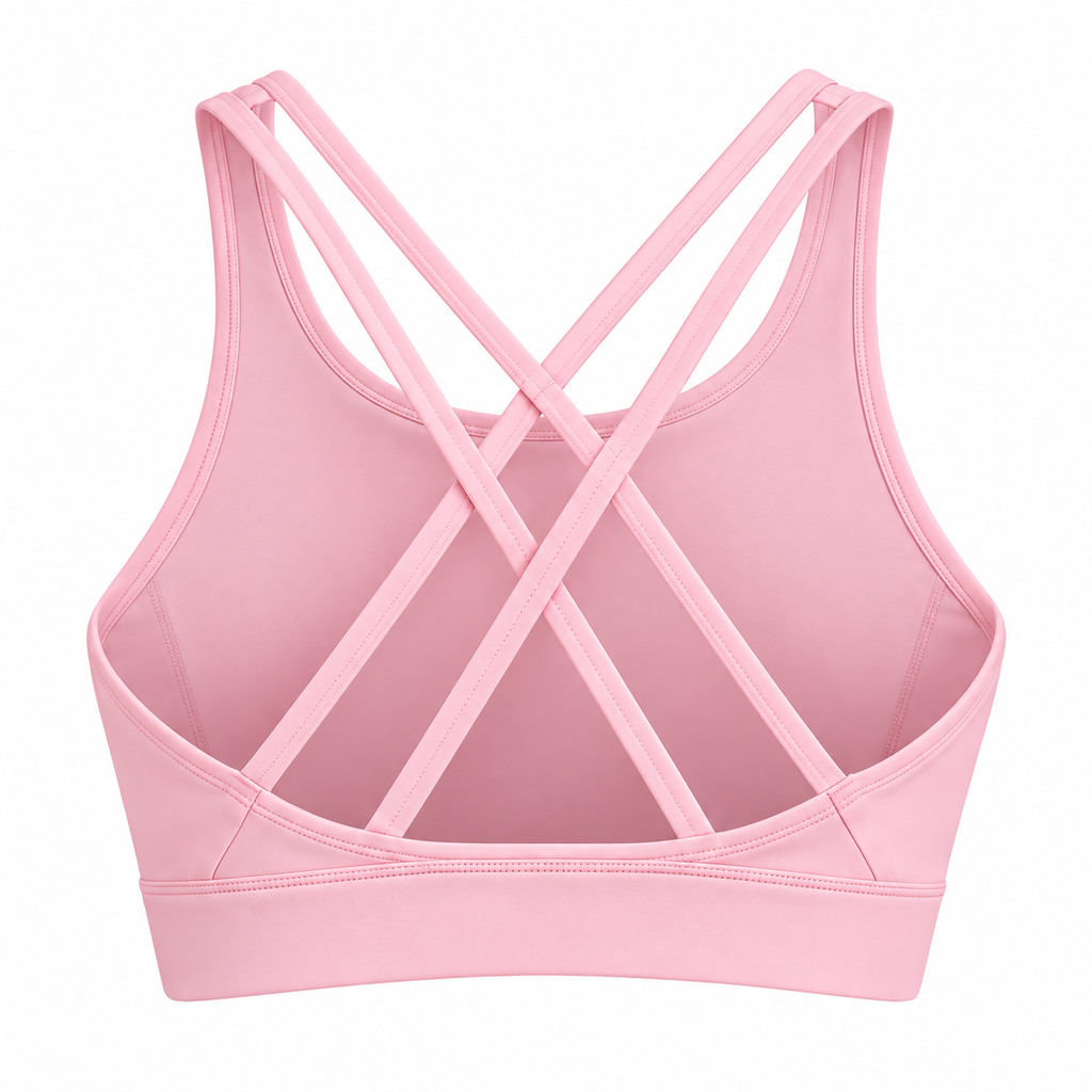 Top deportivo Espalda Cruzada Detras Rosa