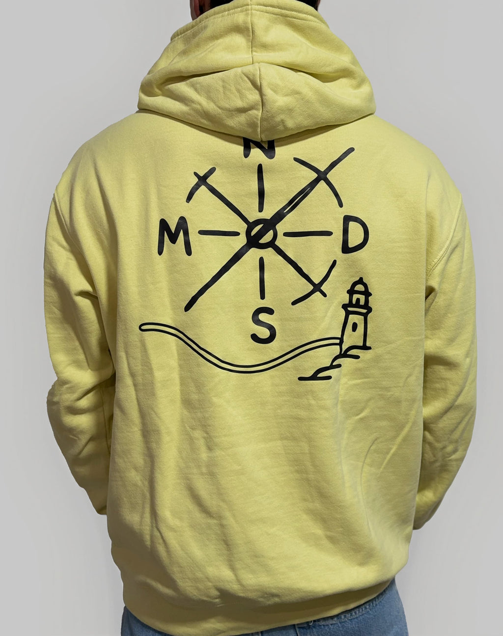 Sudadera NMDS 24/7 amarilla con capucha vista trasera