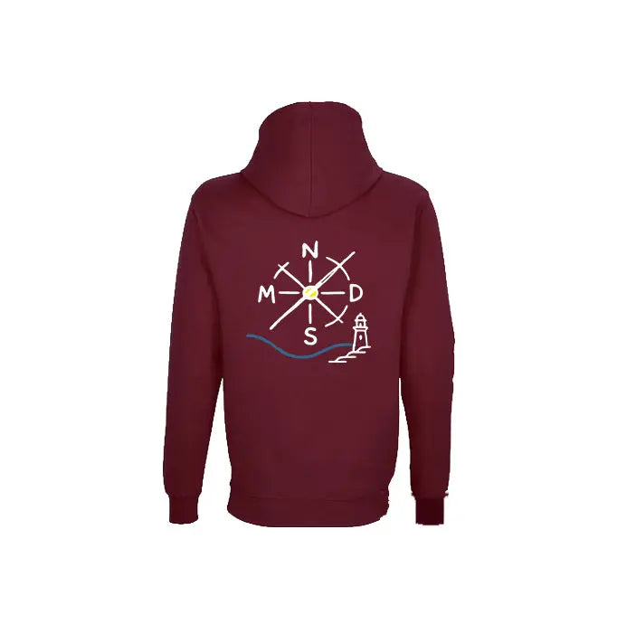 Sudadera NMDS 24/7 burdeos con capucha vista trasera